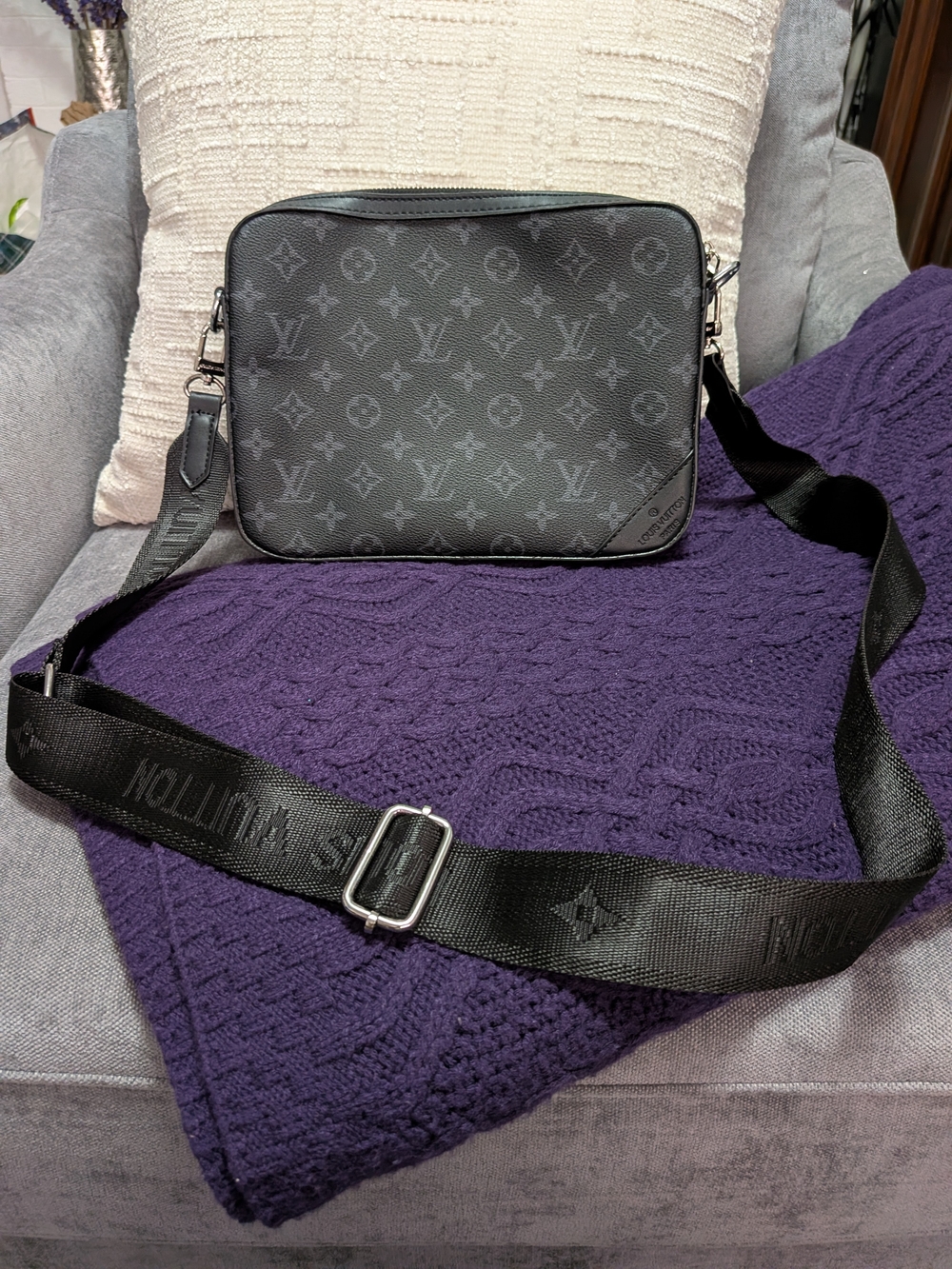 Louis Vuitton Men's Black Monogram Explorer Crossbody Bag
